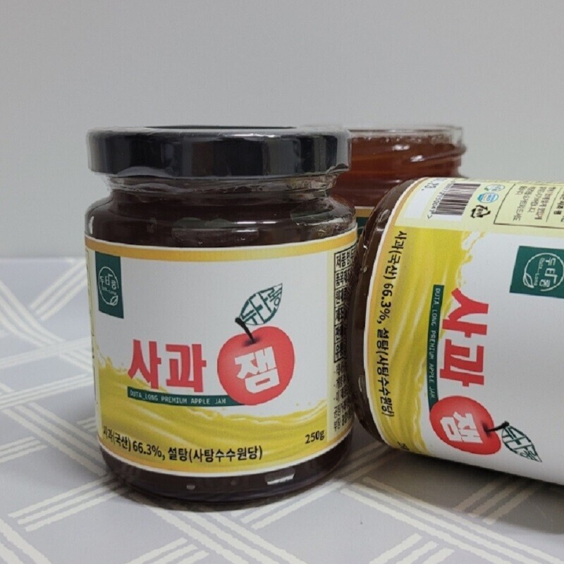 두타롱,두타롱사과잼 250g*1병 / 250g*2병 [생사과, 사탕수수원당 사용, 삼척시농산물가공센터 생산]