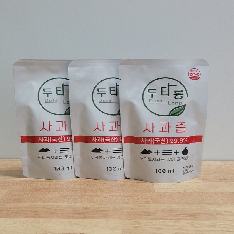 두타롱,두타롱사과즙 100ml*40포(BOX) [사과 삼척시농산물가공센터 100%NFC착즙]